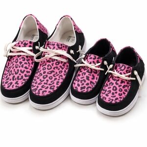 Mommy & Me Pink Leopard Slip-On Shoes Women’s 8 & Little Kids 10 Matching